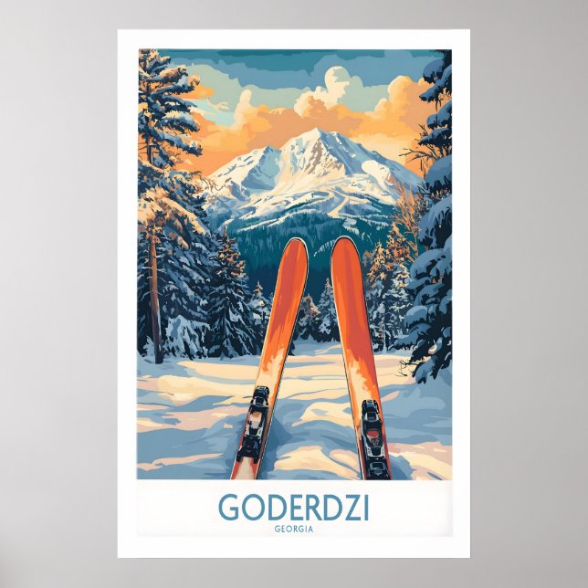 Goderdzi Arte de Parede Esqui Poster Geórgia 1 (Frente)