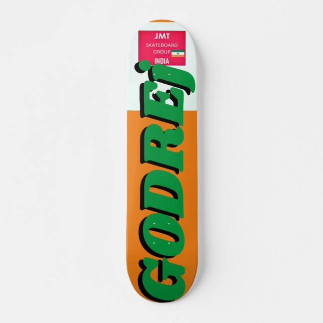 GODREJ JMT INDIA 7, 3/4", skateboard Deck (Frente)