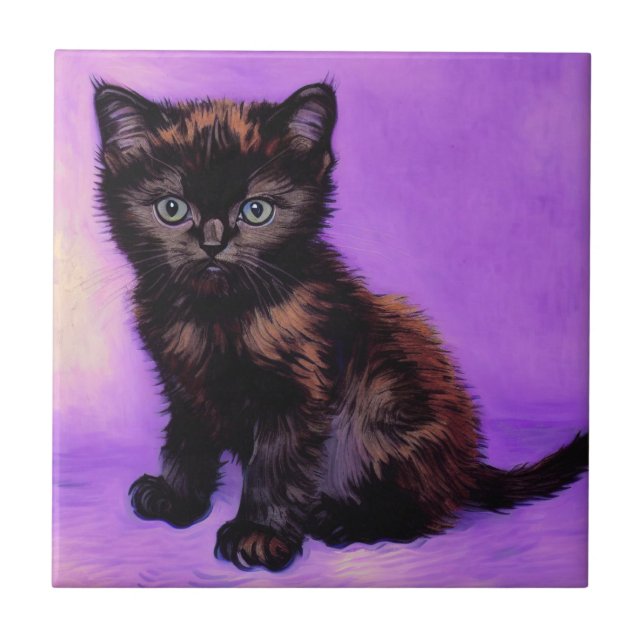 Gogh Style Purple Cat (Frente)