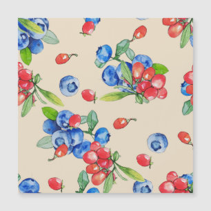 Goji, mirtilo: padrão de ilustração de aquarela.