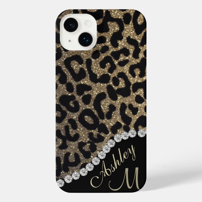 Gold and Black Glitter Leopard Personalized (Verso)