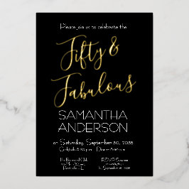  Gold Black Elegant 50 & Fabulous Birthday Party 