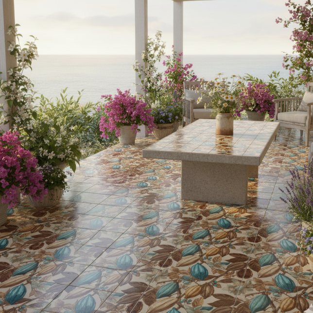 Gold Brown Turquoise Cacao Pattern (Criador carregado)