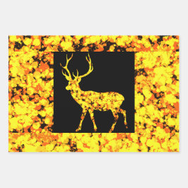 Gold Deer Splattered Paint 