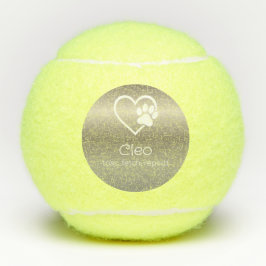 Gold Dog Name Tennis Ball 'toss, fetch, repeat'