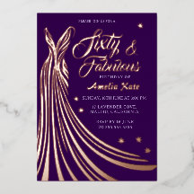 Gold Foil Gown 60ª Festa de aniversário Real