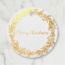 Gold Foil Holly Berry Wreath Feliz Natal