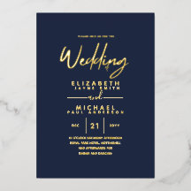 GOLD FOIL Marinho Escuro Blue Modern All-in-1 Wedd