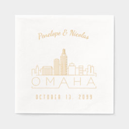 Gold Foil Personalizada Omaha Casamento Napkins