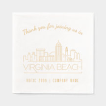 Gold Foil Personalizado Virginia Beach Evento Napk