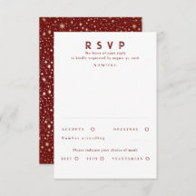 Gold Foil Stars Modern Wedn RSVP