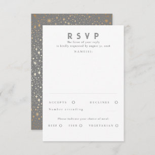 Gold Foil Stars Modern Wedn RSVP