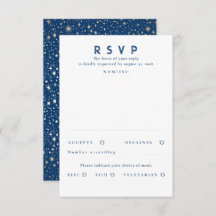 Gold Foil Stars Modern Wedn RSVP