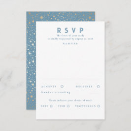 Gold Foil Stars Modern Wedn RSVP