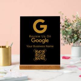 Gold Google Review QR Code Black