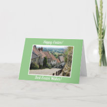 Gold Hill, Shaftesbury, Dorset - Cartão de Páscoa