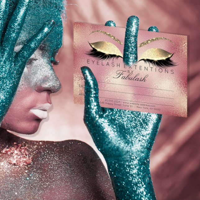 Gold Lashes Extension Makeup Certificate Gift Pink (Criador carregado)