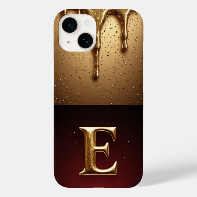 Gold Letter E Monogram With Dripping Metall (Verso)