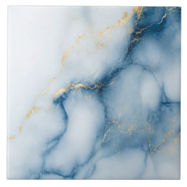 Gold Marble Blue Pattern