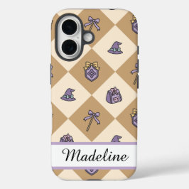 Gold Personalized Girly Checkered