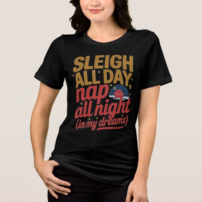 Gold Sleigh All Day Christmas Typography (Frente)