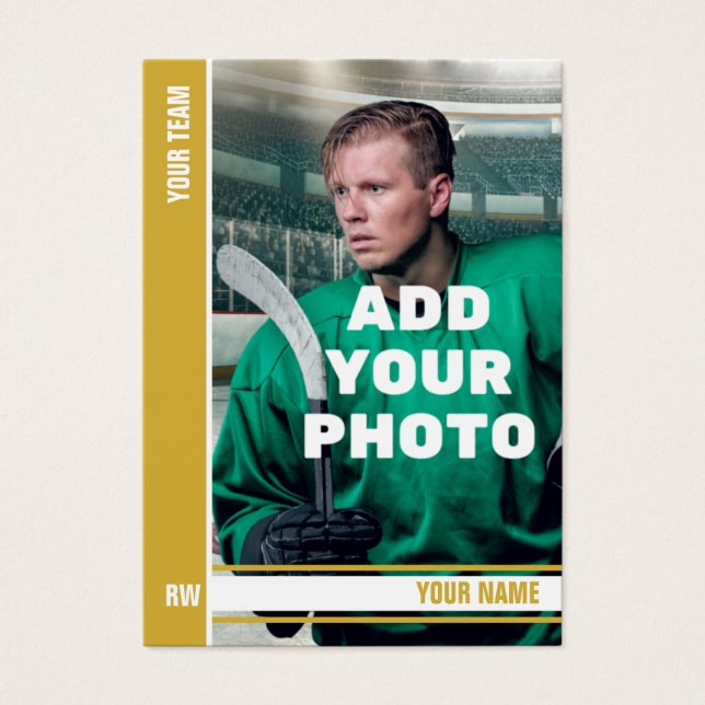 Gold Stripe Hockey Trading Card - Custom Stats (Frente)