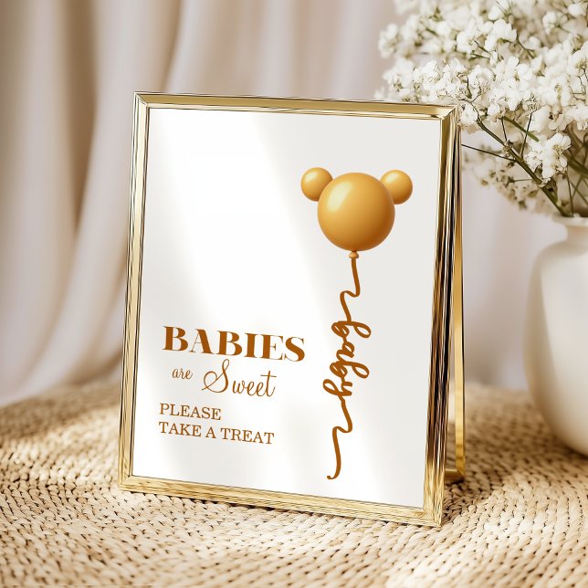 Gold Teddy Balloon Babies Are Sweet Poster (Criador carregado)