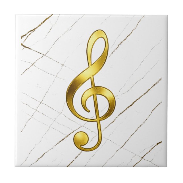Gold Treble Clef Marble Home Decor (Frente)