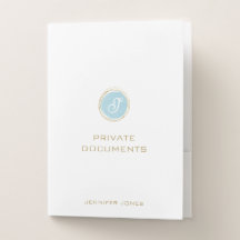 Gold Typography Teal Blue Watercolor Monogram Name