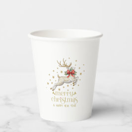 Gold White Christmas Reindeer