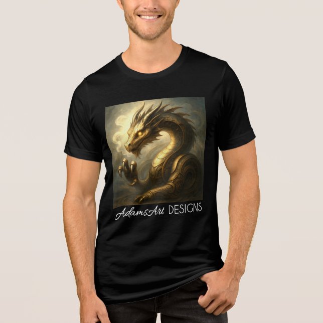 Golden Clockwork Dragon Fantasy Art  (Frente)