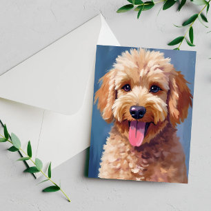 Golden Doodle Pintura em Aquarela de Cachorro Ca