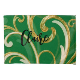 Golden Elegance Moss Green pattern