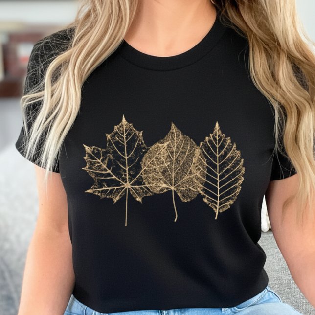 Golden Fall Leaves | Autumn Leaf (Celebrate autumn in style with this golden fall leaves tee cozy, chic, and perfect for Thanksgiving)