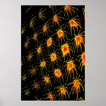Golden Fireburst Poster