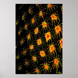 Golden Fireburst Poster