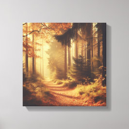 Golden Forest Path – Vintage Nature Canvas Art