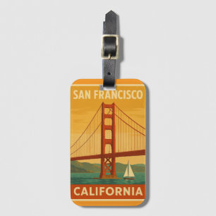 Golden Gate Bridge Retro – Etiqueta de Bagagem de