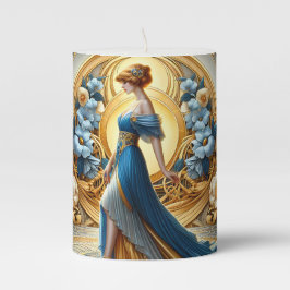 Golden Goddess in Art Nouveau Bloom