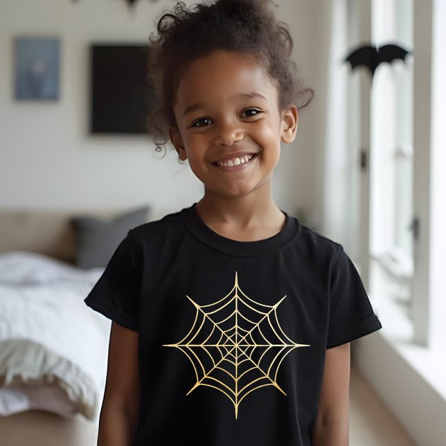 Golden Halloween Spiderweb Design & Back Monogram (Golden Halloween Spiderweb Design & Back Monogram Tri-Blend Shirt)