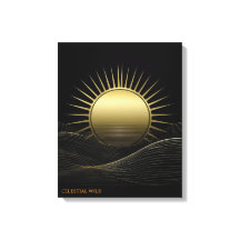 Golden Horizon Sun Minimalist Art Canvas Gift