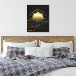 Golden Horizon Sun Minimalist Art Canvas Gift