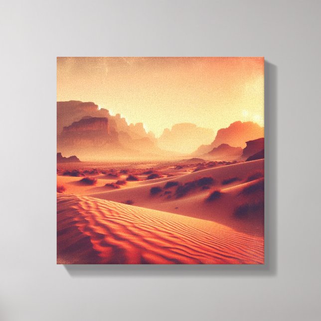 Golden Hour Over Desert Cliffs – Canvas Print (Frente)