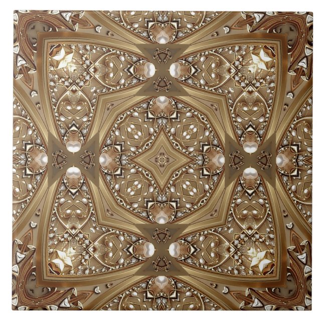 Golden Ornate Ceramic Tile (Frente)