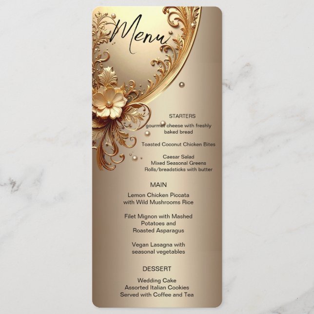 Golden Ornate Floral Menu (Frente)