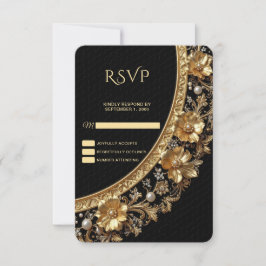 Golden Ornate Frame RSVP Card