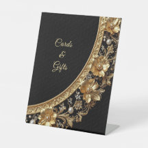 Golden Ornate Frame Tabletop Signs