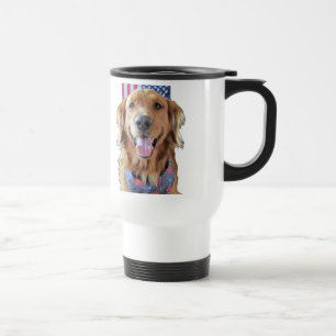 Golden retriever caneca de viagem o 4 de julho