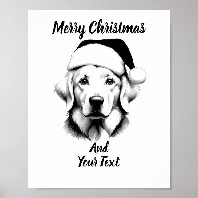 Golden Retriever Christmas Poster Instant Download (Frente)