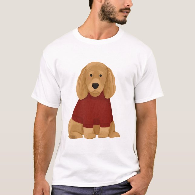Golden Retriever com Suéter Vermelho (Frente)